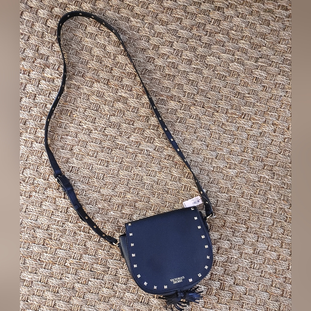 VICTORIA'S SECRET STUDDED CROSSBODY BAG, BLACK GOLD - Picture 2 of 11